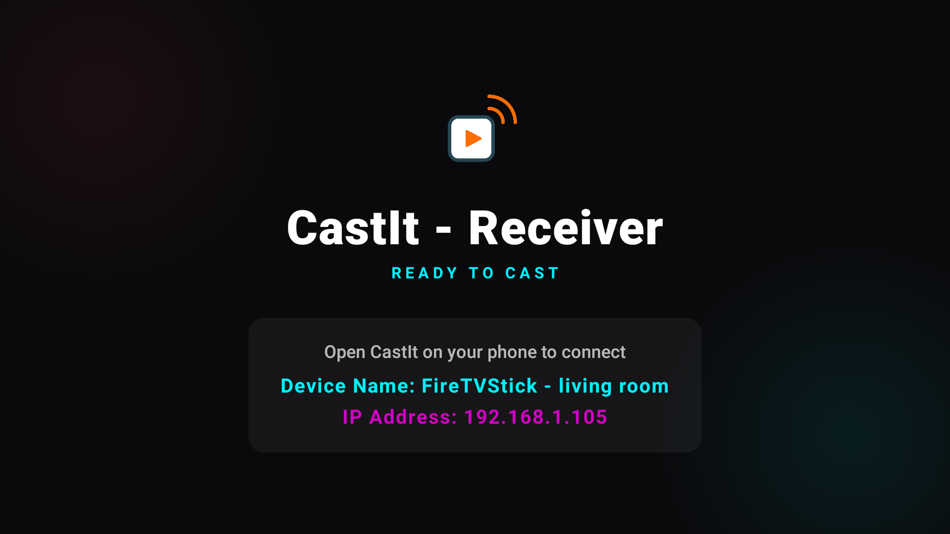 Receiver App Screenshot